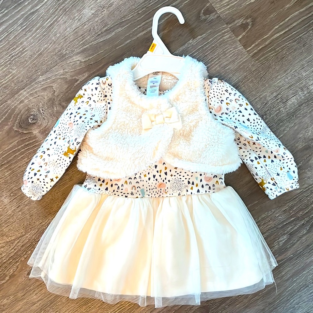 Carters tulle dress with vest 9 month